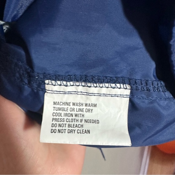 Eddie Bauer Blue Windbreaker Jacket with Hidden Hood Size Large - Picture 3 of 9